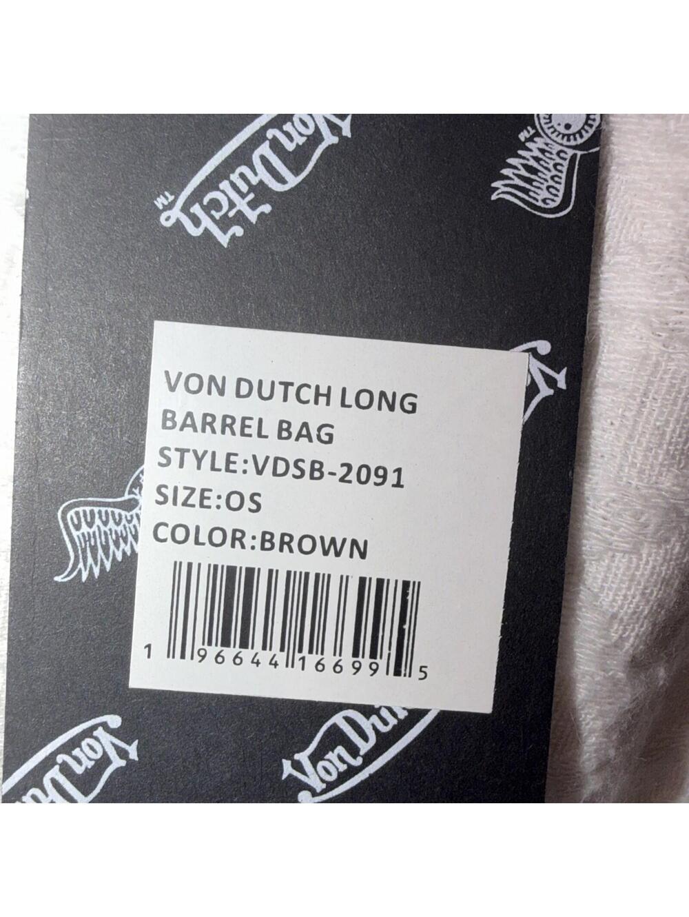 VON DUTCH Brown soft Barrel Retro BAG NWT 2026 style - Picture 7 of 7